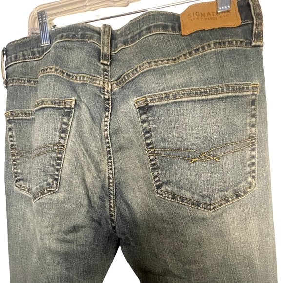 Signature Levi Strauss & Co S51 Straight Blue Denim Men Jeans size 33 - Picture 2 of 4